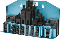 TE-CO - 52 Piece Fixturing Step Block & Clamp Set with 1" Step Block, 1/2" T-Slot, 3/8-16 Stud Thread - 7/8" Nut Width, 3, 4, 5, 6, 7 & 8" Stud Lengths - Exact Tool & Supply