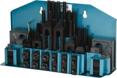 TE-CO - 52 Piece Fixturing Step Block & Clamp Set with 1" Step Block, 9/16" T-Slot, 1/2-13 Stud Thread - 7/8" Nut Width, 3, 4, 5, 6, 7 & 8" Stud Lengths - Exact Tool & Supply