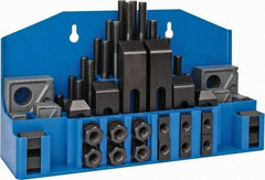 TE-CO - 52 Piece Fixturing Step Block & Clamp Set with 1" Step Block, 5/8" T-Slot, 1/2-13 Stud Thread - 1" Nut Width, 3, 4, 5, 6, 7 & 8" Stud Lengths - Exact Tool & Supply
