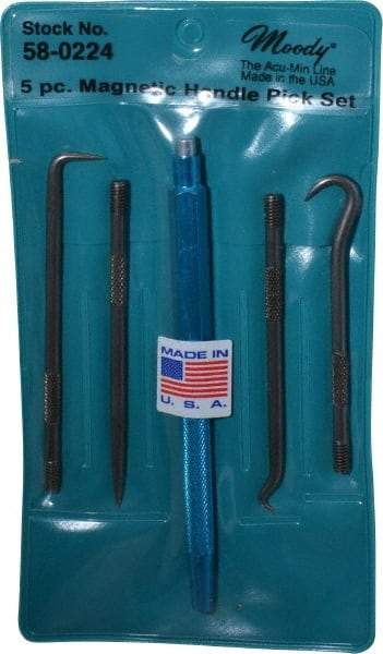 Moody Tools - 5 Piece Hook & Probe Set - Steel - Exact Tool & Supply