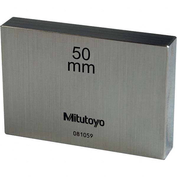 Mitutoyo - 50mm Steel Rectangular Gage Block - Exact Tool & Supply