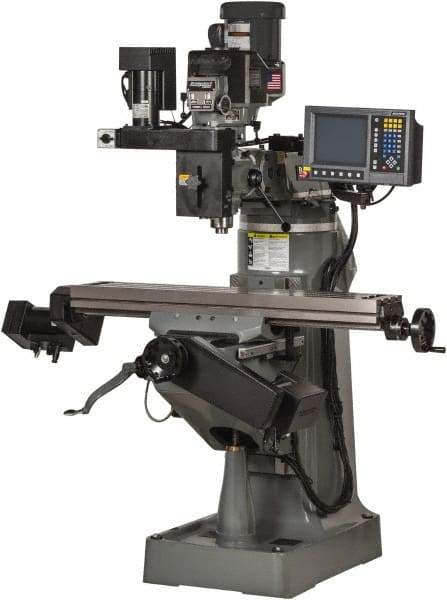 Bridgeport - 48" Long x 9" Wide, 3 Phase Acu-Rite Millpower CNC Milling Machine - Variable Speed Pulley Control, R8 Taper, 3 hp - Exact Tool & Supply
