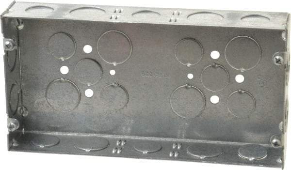 Cooper Crouse-Hinds - 3 Gang, (24) 1/2 & 3/4" Knockouts, Steel Rectangle Wall Box - 4-1/2" Overall Height x 8-5/8" Overall Width x 1-5/8" Overall Depth - Exact Tool & Supply