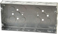 Cooper Crouse-Hinds - 3 Gang, (24) 1/2 & 3/4" Knockouts, Steel Rectangle Wall Box - 4-1/2" Overall Height x 8-5/8" Overall Width x 1-5/8" Overall Depth - Exact Tool & Supply