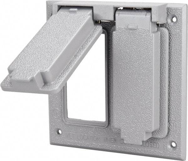 Cooper Crouse-Hinds - Electrical Outlet Box Aluminum Weatherproof Cover - Includes Gasket - Exact Tool & Supply
