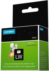 Dymo - 1" Wide x 1/2" Long, White Multi-Purpose Label - For DYMO LabelWriter Printers - Exact Tool & Supply