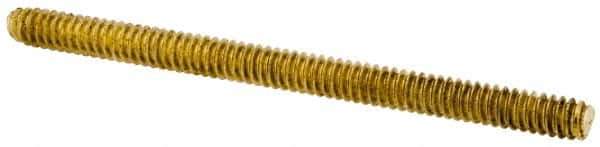 Value Collection - #6-32 2" OAL Fully Threaded Stud - Brass, Plain Finish - Exact Tool & Supply
