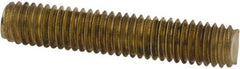 Value Collection - #10-32 1" OAL Fully Threaded Stud - Brass, Plain Finish - Exact Tool & Supply