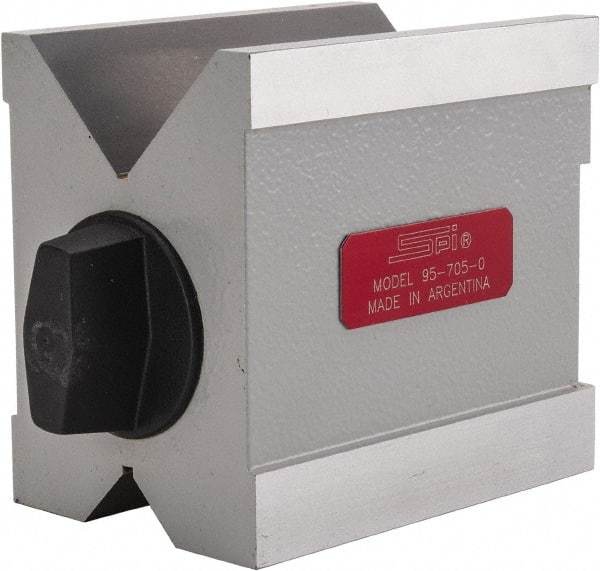SPI - 0.19 to 70mm Capacity, 90° Angle, Steel V-Block - 3-15/16" Long x 2-3/4" Wide x 3-3/4" High, Sold as Individual - Exact Tool & Supply