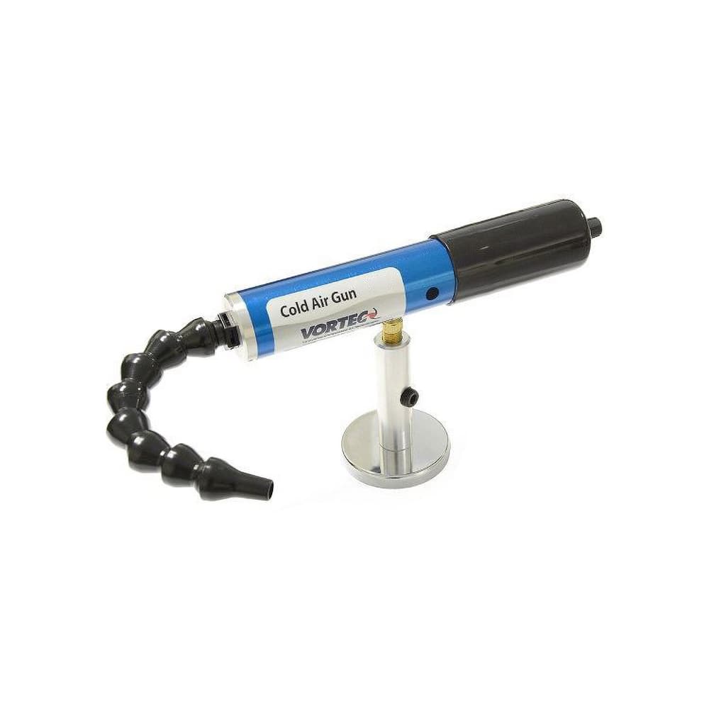 Vortec - Cold Air Coolant Systems; Type: Cold Air Gun System ; Air Capacity (BTU/Hr): 2500 ; Hose Length (Inch): 8 ; Hose Inside Diameter (Inch): 3/8 ; Number of Outlets: 1.000 ; Tank/Unit Length (Inch): 10-5/8 - Exact Tool & Supply