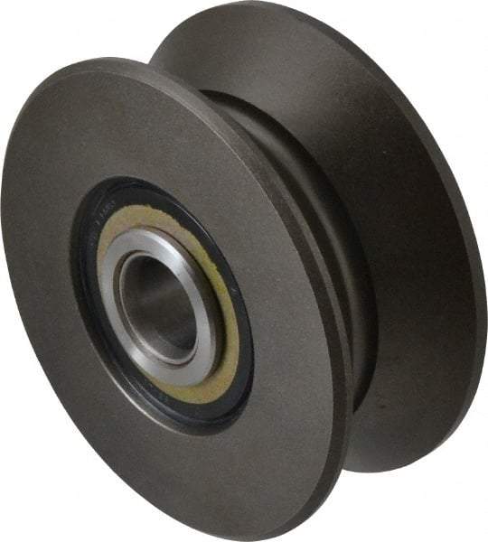 Osborn International - 3-3/4" Roller Diam x 1-9/16" Width, V Grooved Yoke Roller - Steel, 7,630 Lb Dynamic Cap - Exact Tool & Supply