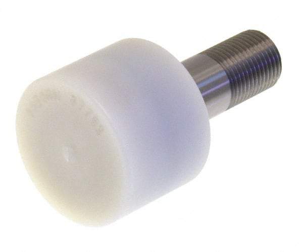 Osborn International - 2-1/2" Roller Diam x 1-11/16" Width, 1" Stud Diam x 2-1/4" Length, Nylon Tread Stud Style - Nylon, 1-1/2" Thread Length, 1-14 Thread, 3-15/16" OAL, 2,270 Lb Dynamic Cap - Exact Tool & Supply