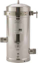 3M Aqua-Pure - 1-1/2 Inch Pipe, MNPT End Connections, 9-3/4 Inch Long Cartridge, 19.5 Inch Long, Cartridge Filter Housing without Cartridge - 4 Cartridges, 32 Max GPM Flow Rate, 125 psi Max Working Pressure, 304 Grade, Commercial Filter Housing - Exact Tool & Supply
