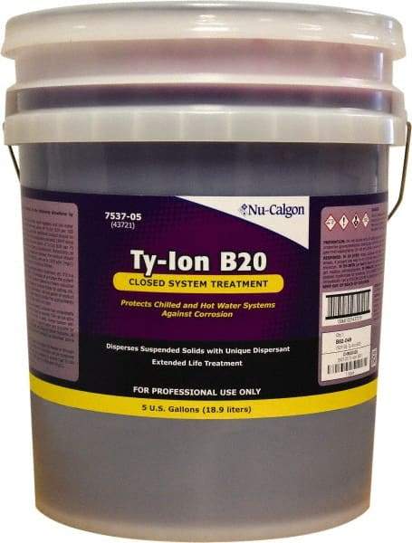 Nu-Calgon - 5 Gal Pail HVAC Cleaners & Scale Remover - Liquid Nitrite Borax Formula, Recirculating System Corrosion Inhibitor Cleaner Hot & Chilled Water Closed Systems - Exact Tool & Supply