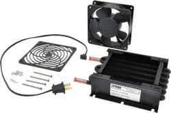 Lytron - 3/8" Tube OD, 1 Fan Mount, Liquid-To-Air Copper Tubed Process Equipment Heat Exchanger - Water Cooler, 5.8" High x 7.8" Wide x 1.8" Deep, 1,140 BTU/Hr, 400°F Max - Exact Tool & Supply