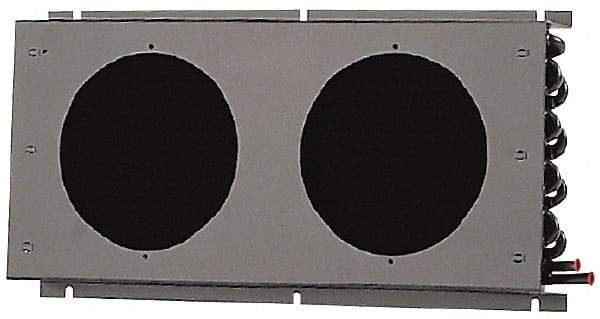 Lytron - 3/8" Tube OD, 2 Fan Mount, Liquid-To-Air Copper Tubed Process Equipment Heat Exchanger - Water Cooler, 9" High x 19.9" Wide x 2.5" Deep, 4,740 BTU/Hr, 400°F Max - Exact Tool & Supply