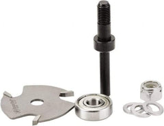 Amana Tool - 1-7/8" Cut Diam, 1/8" Length of Cut, 3 Flute Slotting Edge Profile Router Bit - Carbide-Tipped, 1/4" Shank Diam, 2-3/8" OAL, Uncoated - Exact Tool & Supply