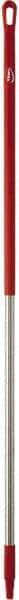 Vikan - 59 x 1-1/4" Aluminum Squeegee Handle - European Threaded Connection, Red - Exact Tool & Supply