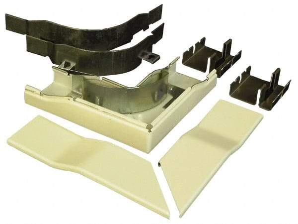 Wiremold - 5-1/2 Inch Long x 5-1/2 Inch Wide x 7/8 Inch High, Raceway Elbow End - 90°, Ivory, For Use with Wiremold 2400 Series Raceways - Exact Tool & Supply