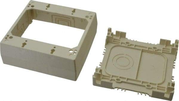 Wiremold - 2 Gang, (4) 1/2 & 3/4" Knockouts, PVC Rectangle Device Box - 4-3/4" Overall Height x 4-7/8" Overall Width x 1-3/4" Overall Depth - Exact Tool & Supply