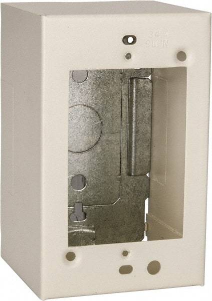 Wiremold - 4-5/8 Inch Long x 2-7/8 Inch Wide x 2-3/4 Inch High, Rectangular Raceway Box - Ivory, For Use with Wiremold 2400 Series Raceways - Exact Tool & Supply