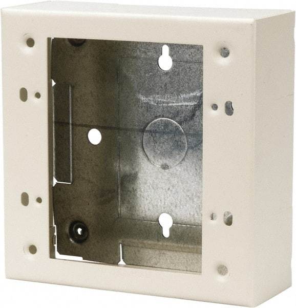 Wiremold - 4-3/4 Inch Long x 4-3/4 Inch Wide x 1-3/4 Inch High, Rectangular Raceway Box - Ivory, For Use with Wiremold 2400 Series Raceways - Exact Tool & Supply