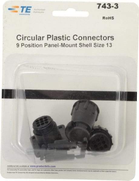 Tyco/Amp - Panel Mount Plug and Receptacle Kit - 13 to 9 AWG Compatible Wire Size - Exact Tool & Supply