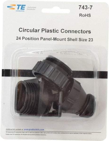 Tyco/Amp - Panel Mount Plug and Receptacle Kit - 24 to 23 AWG Compatible Wire Size - Exact Tool & Supply