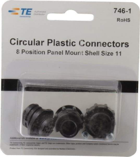 Tyco/Amp - Panel Mount Plug and Receptacle Kit - 11 to 8 AWG Compatible Wire Size - Exact Tool & Supply