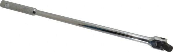 Paramount - 1/2" Drive Socket Flex Handle - 17" OAL, Chrome Finish - Exact Tool & Supply
