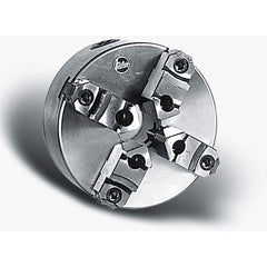 Atlas Workholding - Manual Lathe Chucks; Chuck Type: Self-Centering ; Nominal Chuck Size: 20 ; Number of Jaws: 4 ; Mount: Plain Back ; Through-Hole Diameter (Decimal Inch): 6.4900 ; Body Material: Forged Steel - Exact Tool & Supply