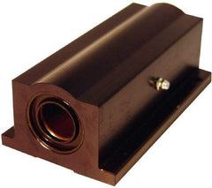 L.M76 - 0.2505" Inside Diam, Closed Twin Pillow Block Linear Bearing - 1-5/8" Overall Width - Exact Tool & Supply