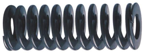 Associated Spring Raymond - 1" Hole Diam, 1/2" Rod Diam, 12" Free Length, Gold Die Spring - 432 Lb Max Deflection, 3.6" Max Deflection, Heavy Duty, Chromium Alloy Steel - Exact Tool & Supply