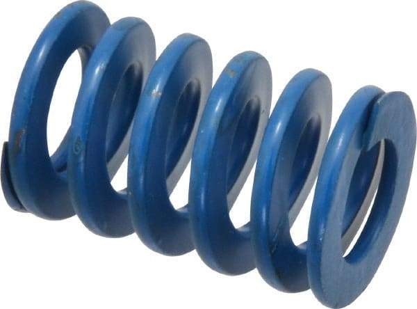 Associated Spring Raymond - 1" Hole Diam, 1/2" Rod Diam, 1-1/2" Free Length, Blue Die Spring - 262.5 Lb Max Deflection, 0.75" Max Deflection, Medium Duty, Chromium Alloy Steel - Exact Tool & Supply