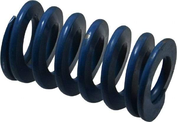 Associated Spring Raymond - 1" Hole Diam, 1/2" Rod Diam, 1-3/4" Free Length, Blue Die Spring - 262.5 Lb Max Deflection, 0.88" Max Deflection, Medium Duty, Chromium Alloy Steel - Exact Tool & Supply