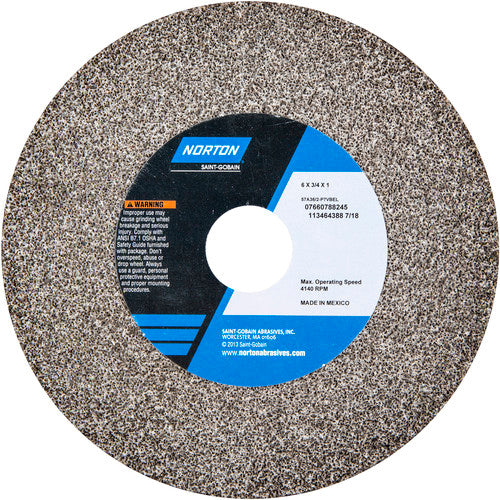 6″ × 3/4″ × 1″ Gemini Alundum Bench & Pedestal Wheel Type 01 Straight 36/46 - Exact Tool & Supply