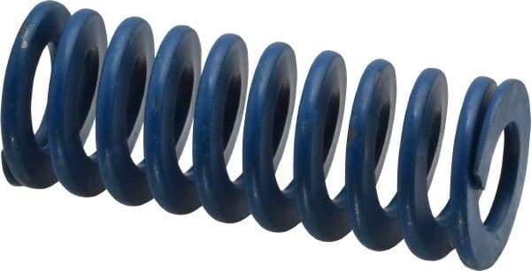 Associated Spring Raymond - 1" Hole Diam, 1/2" Rod Diam, 2-1/2" Free Length, Blue Die Spring - 250 Lb Max Deflection, 1.25" Max Deflection, Medium Duty, Chromium Alloy Steel - Exact Tool & Supply