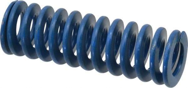 Associated Spring Raymond - 1" Hole Diam, 1/2" Rod Diam, 3" Free Length, Blue Die Spring - 247.5 Lb Max Deflection, 1.5" Max Deflection, Medium Duty, Chromium Alloy Steel - Exact Tool & Supply