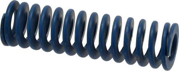 Associated Spring Raymond - 1" Hole Diam, 1/2" Rod Diam, 3-1/2" Free Length, Blue Die Spring - 262.5 Lb Max Deflection, 1.75" Max Deflection, Medium Duty, Chromium Alloy Steel - Exact Tool & Supply