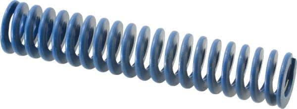 Associated Spring Raymond - 1" Hole Diam, 1/2" Rod Diam, 5" Free Length, Blue Die Spring - 240 Lb Max Deflection, 2.5" Max Deflection, Medium Duty, Chromium Alloy Steel - Exact Tool & Supply