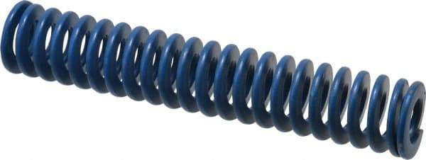 Associated Spring Raymond - 1" Hole Diam, 1/2" Rod Diam, 5-1/2" Free Length, Blue Die Spring - 242 Lb Max Deflection, 2.75" Max Deflection, Medium Duty, Chromium Alloy Steel - Exact Tool & Supply