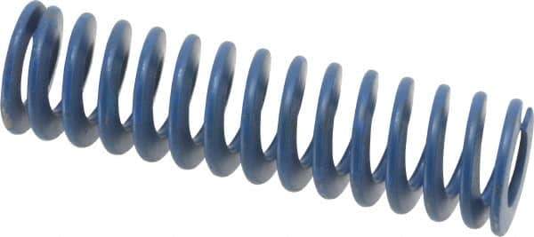 Associated Spring Raymond - 1-1/4" Hole Diam, 5/8" Rod Diam, 4-1/2" Free Length, Blue Die Spring - 360 Lb Max Deflection, 2.25" Max Deflection, Medium Duty, Chromium Alloy Steel - Exact Tool & Supply