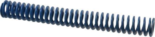 Associated Spring Raymond - 1-1/4" Hole Diam, 5/8" Rod Diam, 10" Free Length, Blue Die Spring - 360 Lb Max Deflection, 5" Max Deflection, Medium Duty, Chromium Alloy Steel - Exact Tool & Supply