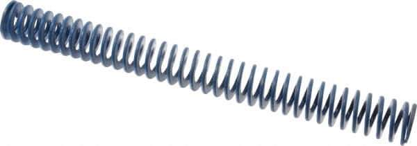 Associated Spring Raymond - 1-1/4" Hole Diam, 5/8" Rod Diam, 12" Free Length, Blue Die Spring - 360 Lb Max Deflection, 6" Max Deflection, Medium Duty, Chromium Alloy Steel - Exact Tool & Supply