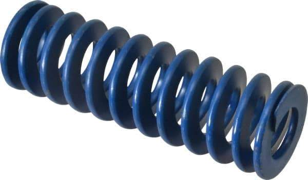 Associated Spring Raymond - 1-1/2" Hole Diam, 3/4" Rod Diam, 4-1/2" Free Length, Blue Die Spring - 517.5 Lb Max Deflection, 2.25" Max Deflection, Medium Duty, Chromium Alloy Steel - Exact Tool & Supply