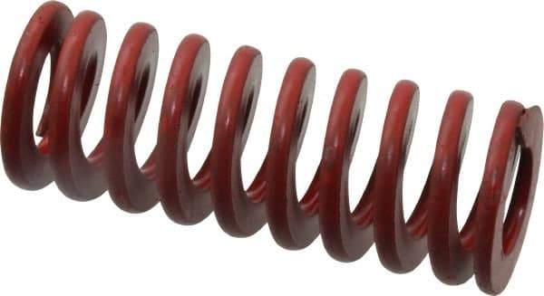 Associated Spring Raymond - 1" Hole Diam, 1/2" Rod Diam, 2-1/2" Free Length, Red Die Spring - 286.8 Lb Max Deflection, 0.93" Max Deflection, Medium Heavy Duty, Chromium Alloy Steel - Exact Tool & Supply
