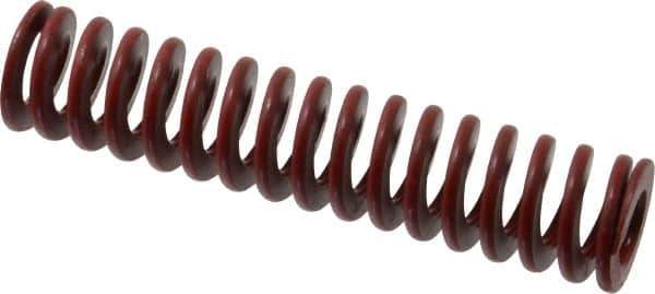 Associated Spring Raymond - 1" Hole Diam, 1/2" Rod Diam, 4-1/2" Free Length, Red Die Spring - 283.1 Lb Max Deflection, 1.67" Max Deflection, Medium Heavy Duty, Chromium Alloy Steel - Exact Tool & Supply