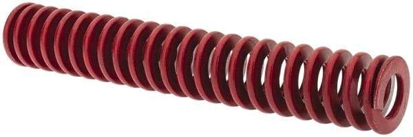 Associated Spring Raymond - 1" Hole Diam, 1/2" Rod Diam, 6" Free Length, Red Die Spring - 266.4 Lb Max Deflection, 2.22" Max Deflection, Medium Heavy Duty, Chromium Alloy Steel - Exact Tool & Supply