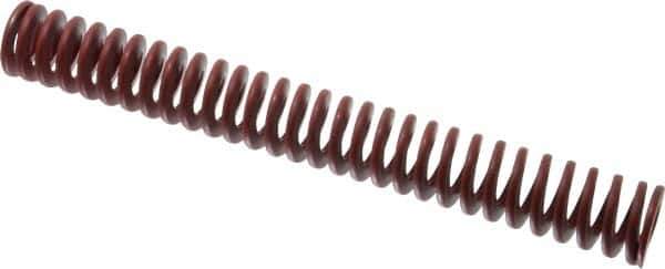 Associated Spring Raymond - 1" Hole Diam, 1/2" Rod Diam, 8" Free Length, Red Die Spring - 260.5 Lb Max Deflection, 2.96" Max Deflection, Medium Heavy Duty, Chromium Alloy Steel - Exact Tool & Supply