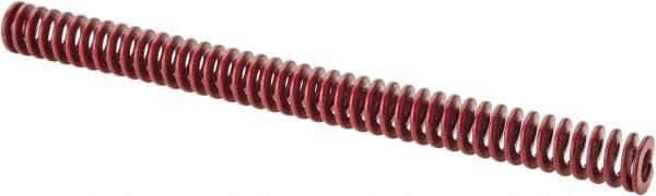 Associated Spring Raymond - 1" Hole Diam, 1/2" Rod Diam, 12" Free Length, Red Die Spring - 275.3 Lb Max Deflection, 4.44" Max Deflection, Medium Heavy Duty, Chromium Alloy Steel - Exact Tool & Supply